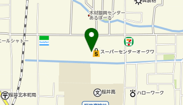 クリーニングルビー スーパーセンターオークワ桜井店の地図画像