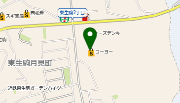 クリーニングルビー KOHYO東生駒店の地図画像