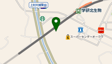 クリーニングルビー スーパーセンターオークワ生駒上町店の地図画像