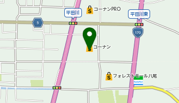 コーナン外環八尾山本店の地図画像