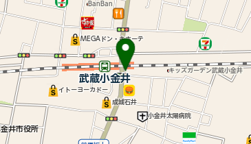 ポニークリーニング 武蔵小金井店の地図画像