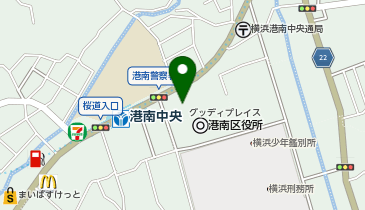 ポニークリーニング ヨークフーズ港南中央店の地図画像