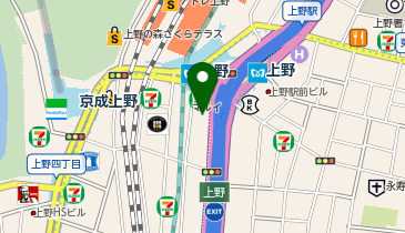 MEN'S TBC 上野店の地図画像