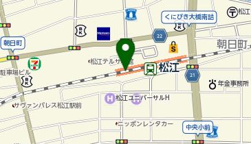 ゴディバ シャミネ松江の地図画像
