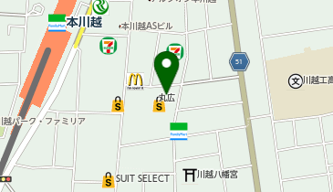 ゴディバ まるひろ川越の地図画像