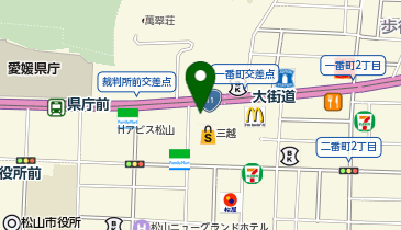 ユーハイム 松山三越の地図画像