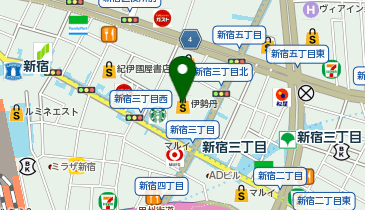 4&deg;C 伊勢丹新宿店の地図画像