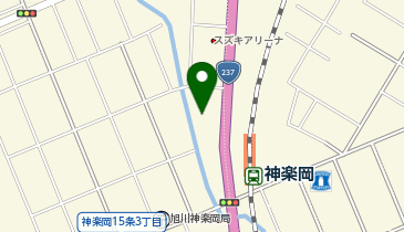 ワンズレンタカー 旭川神楽店の地図画像