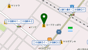 コープさっぽろ 二十四軒店の地図画像