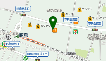 バーガーキング 昭島モリタウンの地図画像