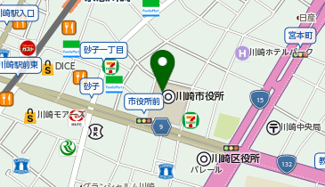UNI COFFEE ROASTERY 川崎市役所の地図画像