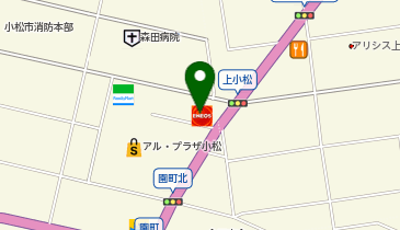 新車市場小松園町店 サンライズ石油 株式会社の地図画像