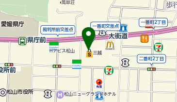 23区 ONWARD CROSSET SELECT 松山三越の地図画像