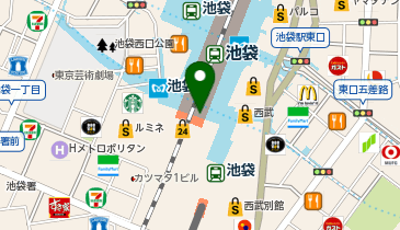 宅配ロッカーPUDO JR東日本 池袋駅(クロス)の地図画像