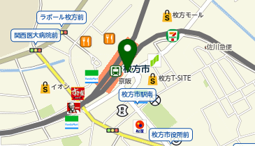宅配ロッカーPUDO 京阪電鉄 枚方市駅の地図画像