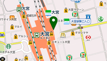 宅配ロッカーPUDO JR東日本 大宮駅(ルミネ)の地図画像
