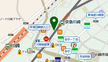 宅配ロッカーPUDO 京浜急行電鉄 京急川崎駅の地図画像