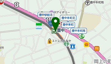 宅配ロッカーPUDO 阪急電鉄 豊中駅の地図画像