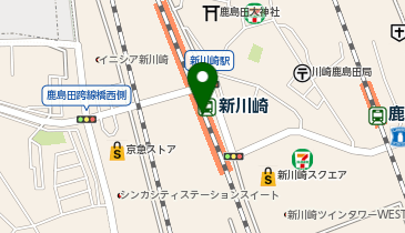 宅配ロッカーPUDO JR新川崎駅改札付近の地図画像