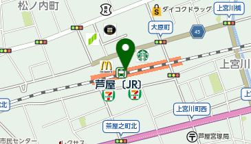 宅配ロッカーPUDO JR西日本 芦屋駅の地図画像