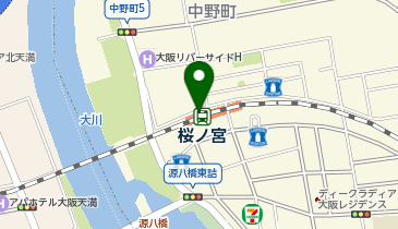 宅配ロッカーPUDO JR西日本 桜ノ宮駅の地図画像
