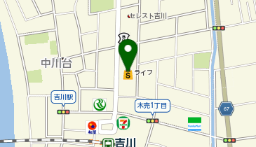 宅配ロッカーPUDO ライフ 吉川駅前店の地図画像
