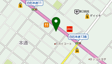 宅配ロッカーPUDO サツドラ 白石本通店の地図画像