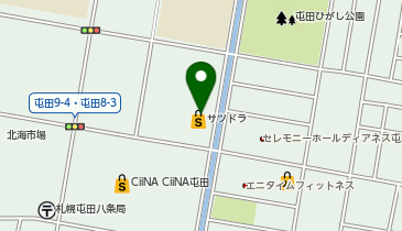 宅配ロッカーPUDO サツドラ 屯田店の地図画像