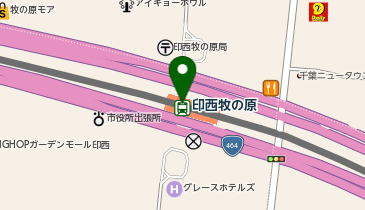 宅配ロッカーPUDO 北総鉄道 印西牧の原駅の地図画像