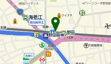 宅配ロッカーPUDO 阪神電鉄 野田駅の地図画像