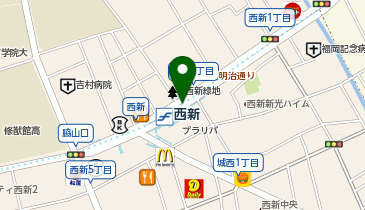 宅配ロッカーPUDO 福岡市営地下鉄 西新駅の地図画像