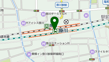 宅配ロッカーPUDO JR東海 掛川駅の地図画像