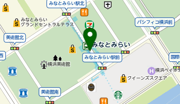 宅配ロッカーPUDO 横浜高速鉄道 みなとみらい駅の地図画像