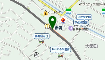 宅配ロッカーPUDO 小田急電鉄 秦野駅の地図画像