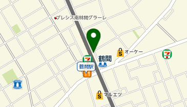 宅配ロッカーPUDO 小田急電鉄 鶴間駅の地図画像