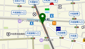 宅配ロッカーPUDO 小田急電鉄 大和駅の地図画像