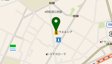 宅配ロッカーPUDO ウエルシア 四街道津の守店の地図画像