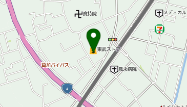 宅配ロッカーPUDO 東武ストア 草加谷塚店の地図画像