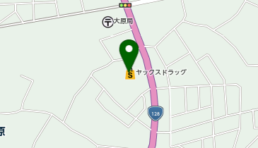 宅配ロッカーPUDO ヤックスドラッグ 大原初芝店の地図画像