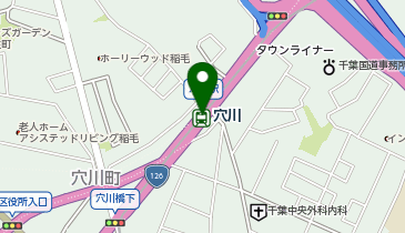 宅配ロッカーPUDO 千葉都市モノレール 穴川駅の地図画像