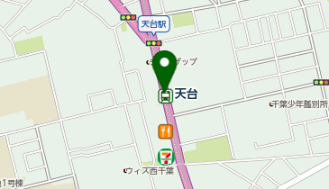 宅配ロッカーPUDO 千葉都市モノレール 天台駅の地図画像