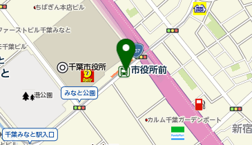 宅配ロッカーPUDO 千葉都市モノレール 市役所前駅の地図画像