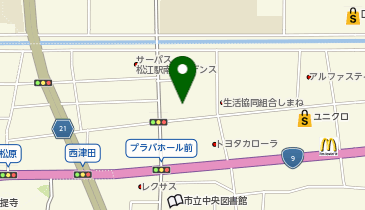 宅配ロッカーPUDO ヤマト運輸 松江津田センターの地図画像