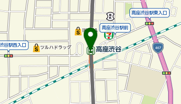 宅配ロッカーPUDO 小田急電鉄 高座渋谷駅の地図画像