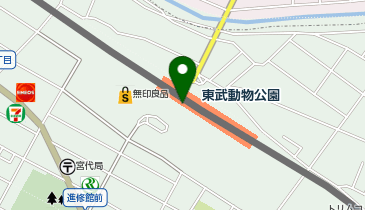 宅配ロッカーPUDO 東武鉄道 伊勢崎線 東武動物公園駅の地図画像