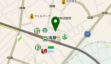 宅配ロッカーPUDO 清瀬市 清瀬駅北口地下駐輪場の地図画像