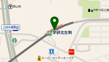 宅配ロッカーPUDO 近畿日本鉄道 学研北生駒駅の地図画像