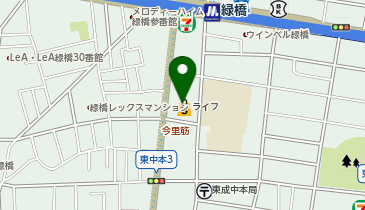 宅配ロッカーPUDO ライフ 緑橋店の地図画像