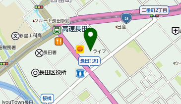 宅配ロッカーPUDO ライフ 長田店の地図画像