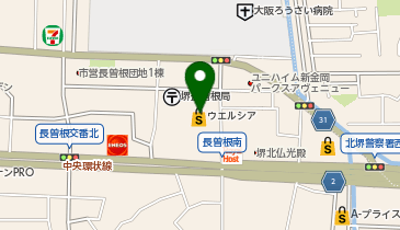 宅配ロッカーPUDO ウエルシア 堺長曽根店の地図画像